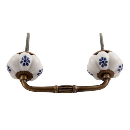 Blue Protea Ceramic Bridge Handle